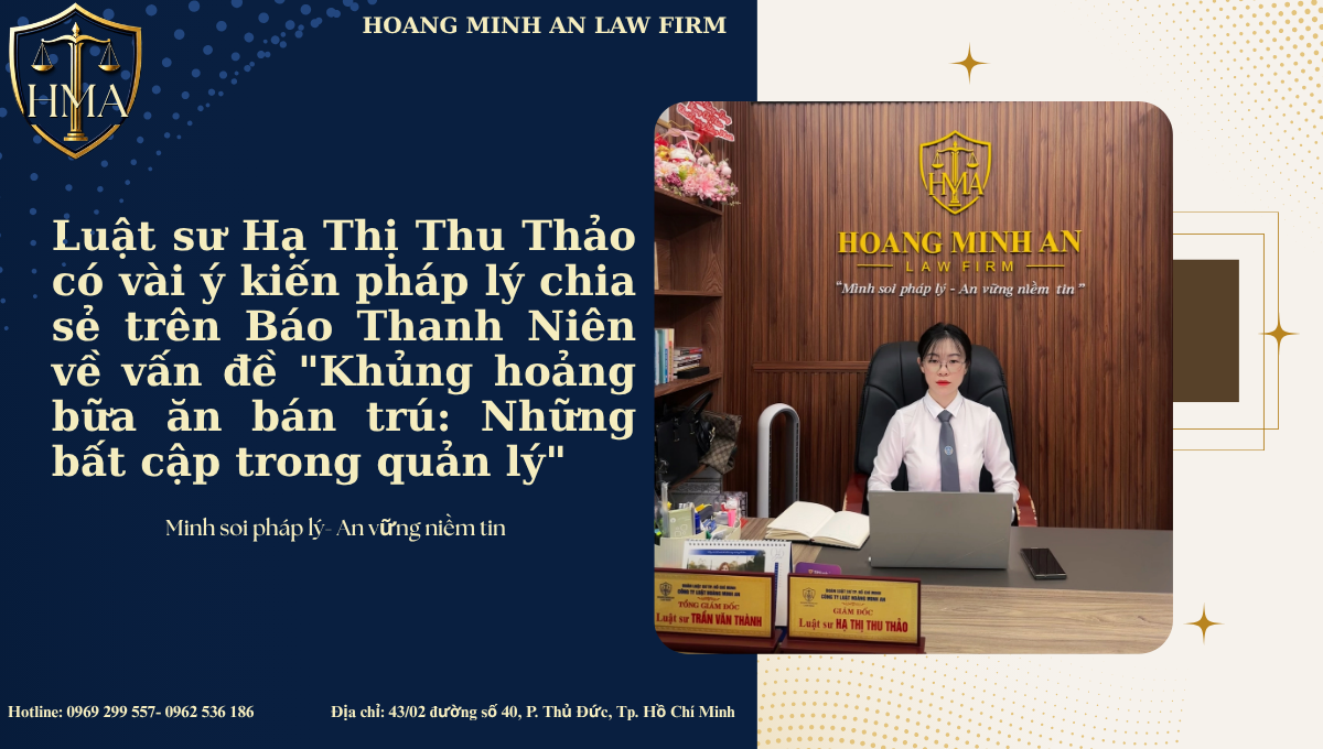 Luật sư Hạ Thị Thu Thảo có vài ý kiến pháp lý chia sẻ trên Báo Thanh Niên về vấn đề “Khủng hoảng bữa ăn bán trú: Những bất cập trong quản lý”.